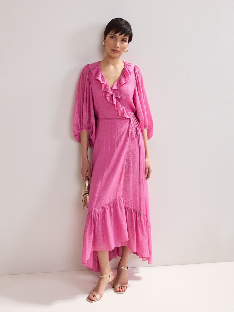 Phase Eight Pink Araminta Wrap Dress - Image 2 of 7