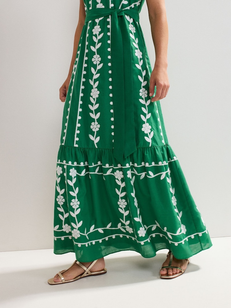 Phase Eight Green Ida Floral Print Dress - Image 7 of 7