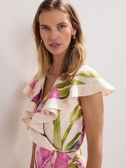 Phase Eight Cream Matilda Floral Print Dress - Image 6 of 8