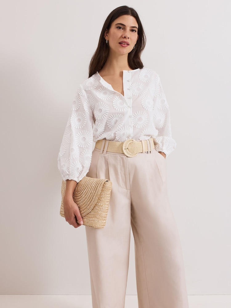 Phase Eight White Daisy Poplin Blouse - Image 1 of 7 Phase Eight White Daisy Poplin Blouse - Image 1 of 7