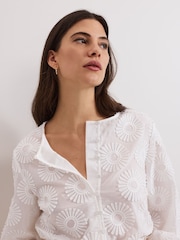 Phase Eight White Daisy Poplin Blouse - Image 3 of 7