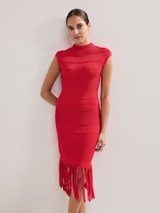 Phase Eight Red Tazmin Tassel Dress - Image 3 of 7