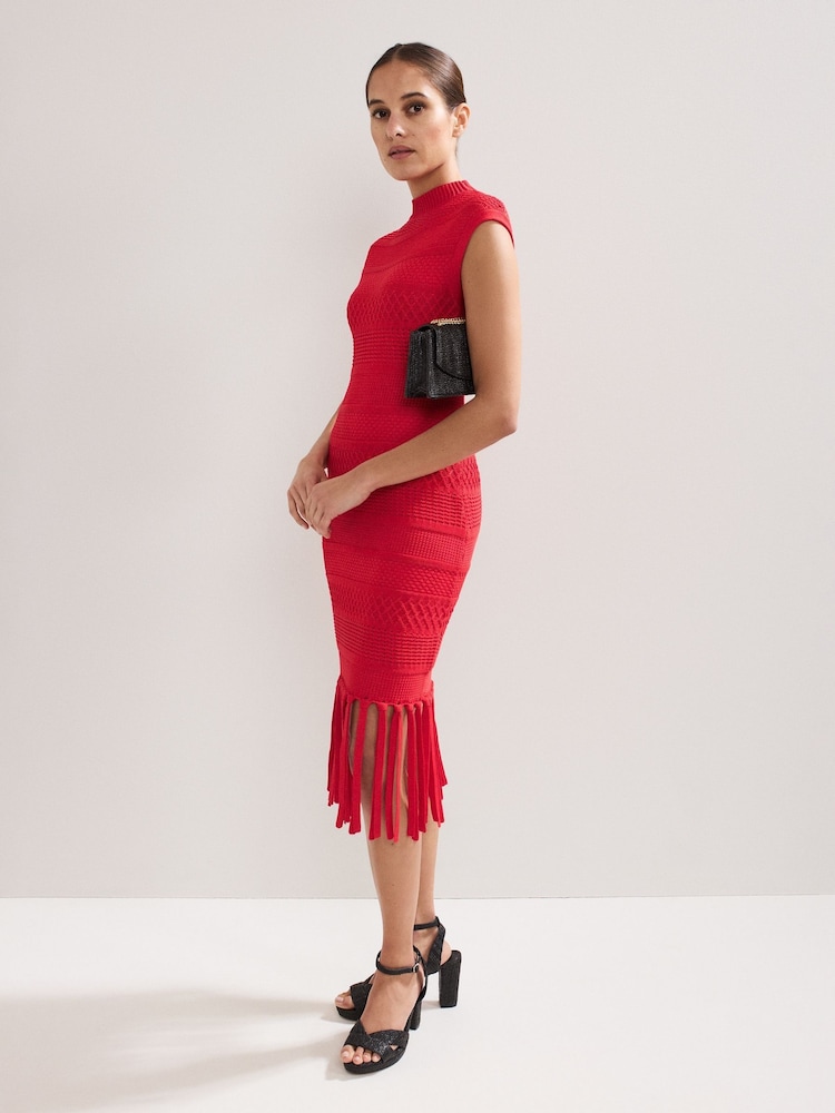 Phase Eight Red Tazmin Tassel Dress - Image 7 of 7