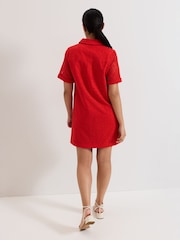 Phase Eight Red Petite Nicky 100% Cotton Shirt Dress - Image 2 of 6