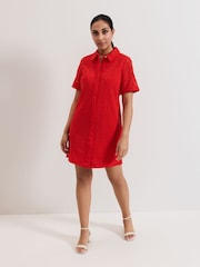 Phase Eight Red Petite Nicky 100% Cotton Shirt Dress - Image 3 of 6