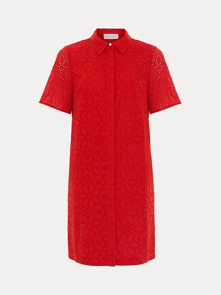 Phase Eight Red Petite Nicky 100% Cotton Shirt Dress - Image 6 of 6