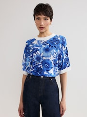 Phase Eight Blue Lizzy Printed Jumper - Image 1 of 7