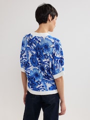Phase Eight Blue Lizzy Printed Jumper - Image 2 of 7