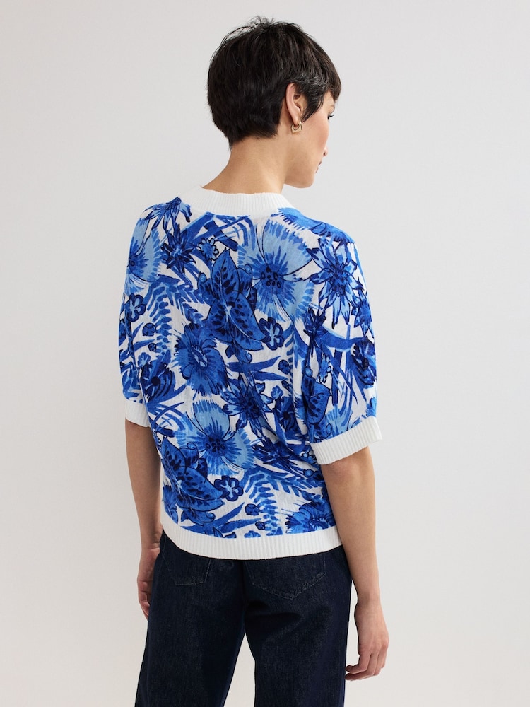 Phase Eight Blue Lizzy Printed Jumper - Image 2 of 7