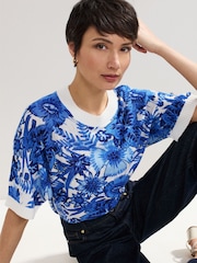 Phase Eight Blue Lizzy Printed Jumper - Image 5 of 7