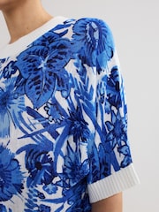 Phase Eight Blue Lizzy Printed Jumper - Image 6 of 7