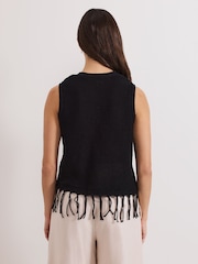 Phase Eight Black Quinn Knit 100% Cotton Waistcoat - Image 2 of 7