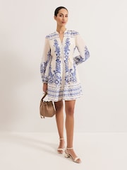 Phase Eight White Pia Floral Print Dress - Image 3 of 6