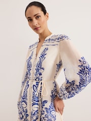 Phase Eight White Pia Floral Print Dress - Image 5 of 6