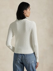 Polo Ralph Lauren White Cable Knit 100% Cotton Cardigan - Image 2 of 4