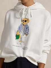 Polo Ralph Lauren White Polo Bear Fleece Hoodie - Image 4 of 5