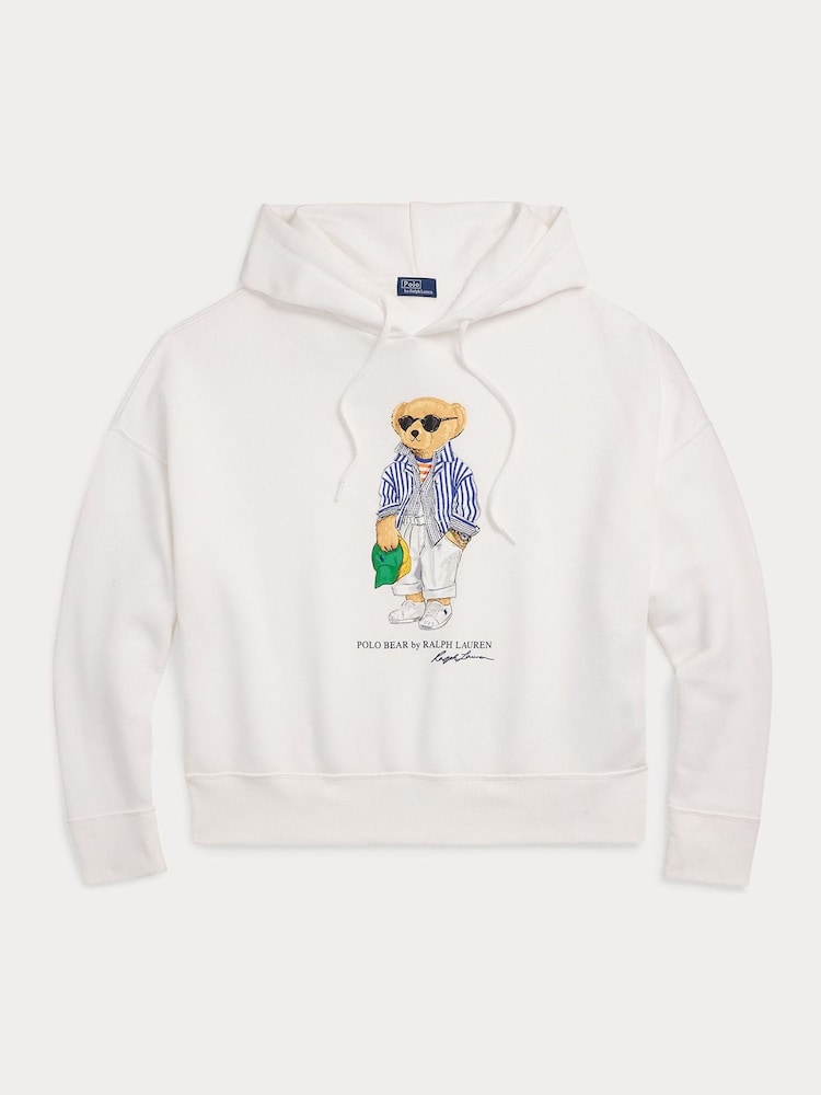 Polo Ralph Lauren White Polo Bear Fleece Hoodie - Image 5 of 5