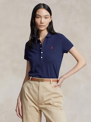 Polo Ralph Lauren Blue Slim Fit Stretch Polo Shirt - Image 1 of 5