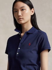 Polo Ralph Lauren Blue Slim Fit Stretch Polo Shirt - Image 4 of 5