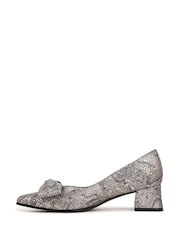 Naturalizer Wide Fit Silver Mavis Block Heel Court Shoes - Image 2 of 6