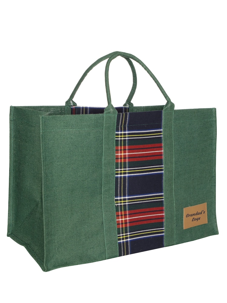 Personalised Tartan Jute Log Bag by Dibor - Image 6 of 6 Personalised Tartan Jute Log Bag by Dibor - Image 6 of 6