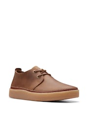 Clarks Brown Beeswax Leather Clarkwood Low Shoes - Image 3 of 7