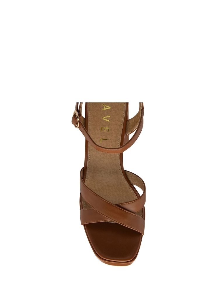 Ravel Brown Open Toe Platform Sandals - Image 4 of 4