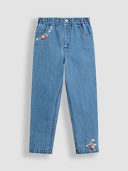 JoJo Maman Bébé White Embroidered Blouse & Jeans Set - Image 4 of 9