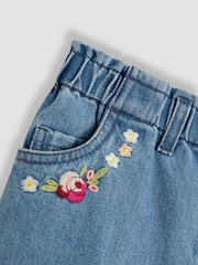 JoJo Maman Bébé White Embroidered Blouse & Jeans Set - Image 6 of 9