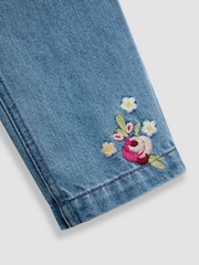 JoJo Maman Bébé White Embroidered Blouse & Jeans Set - Image 7 of 9