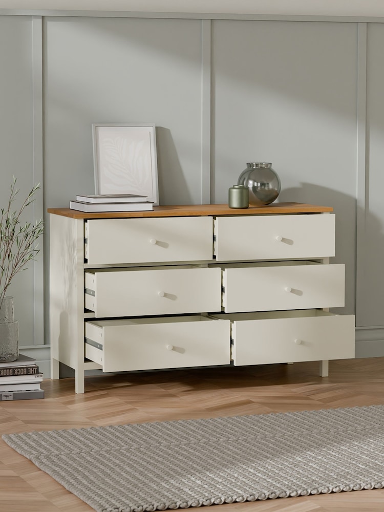 Julian Bowen Cream Coxmoor 6 Drawer Chest - Image 1 of 8