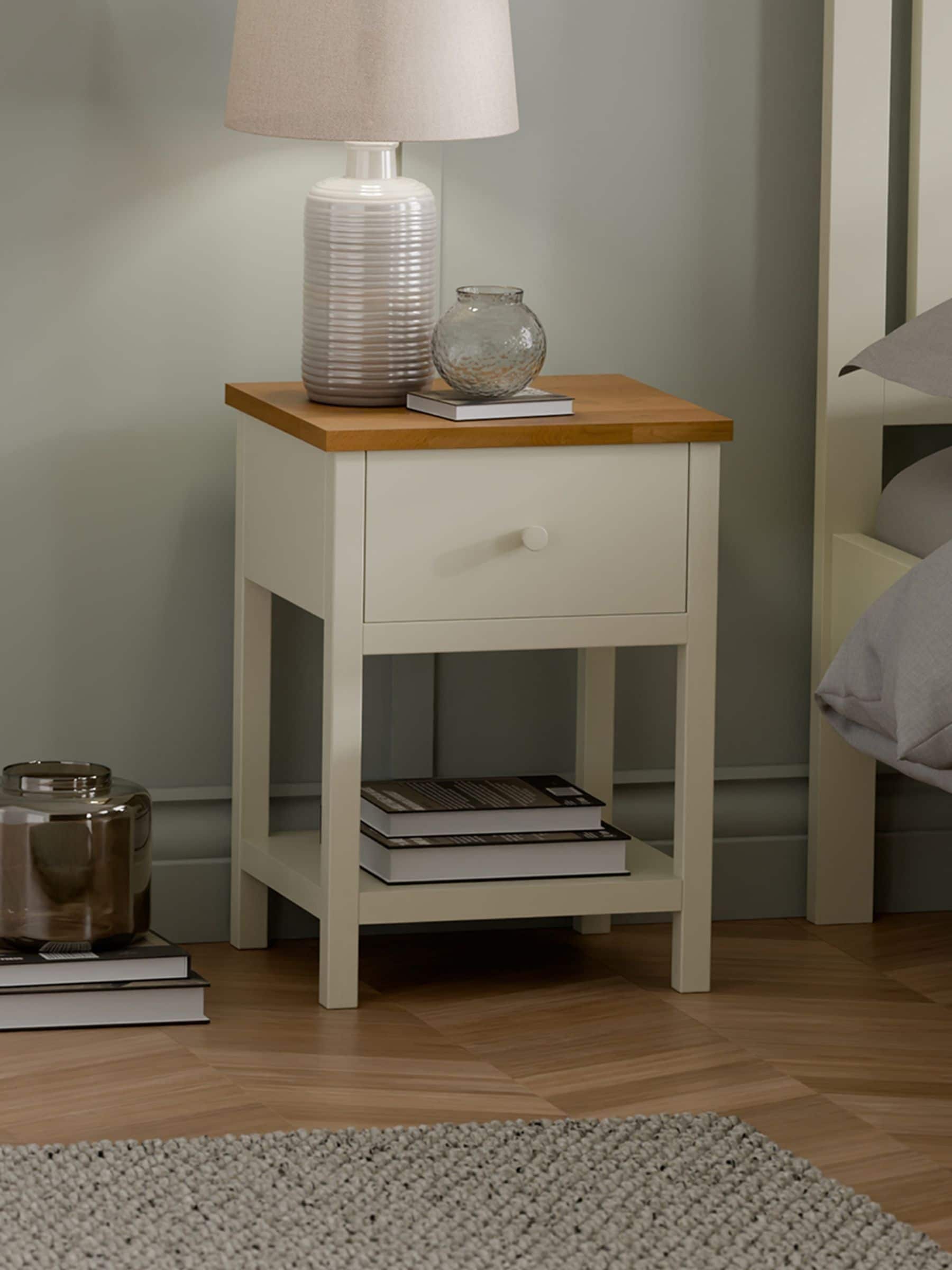 Rowan 1 Drawer - Ivory And Oak - Lewis's Home | TJ Hughes - Image 4