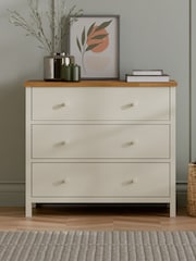 Julian Bowen Cream Coxmoor 3 Drawer Chest - Image 1 of 8