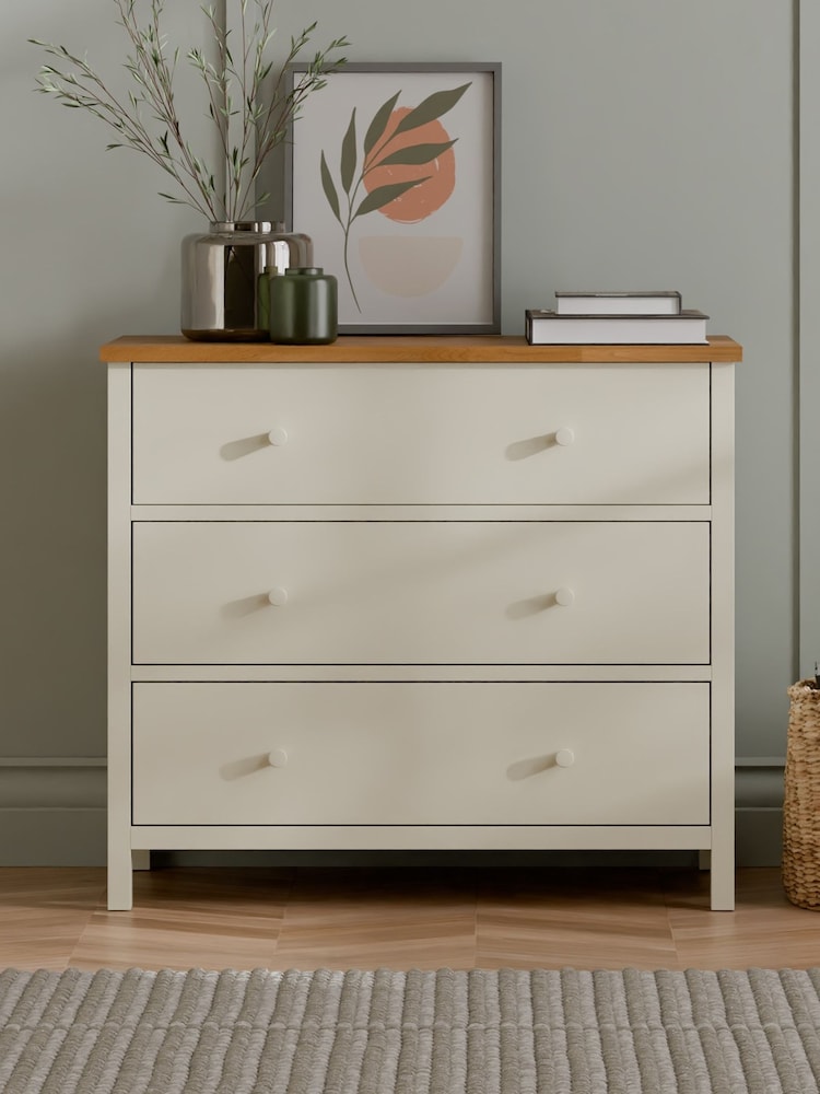 Julian Bowen Cream Coxmoor 3 Drawer Chest - Image 1 of 8