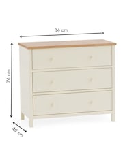 Julian Bowen Cream Coxmoor 3 Drawer Chest - Image 8 of 8