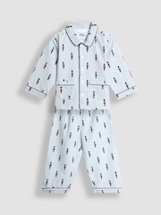 JoJo Maman Bébé Blue Soldier Woven Check Character Pyjamas - Image 1 of 6
