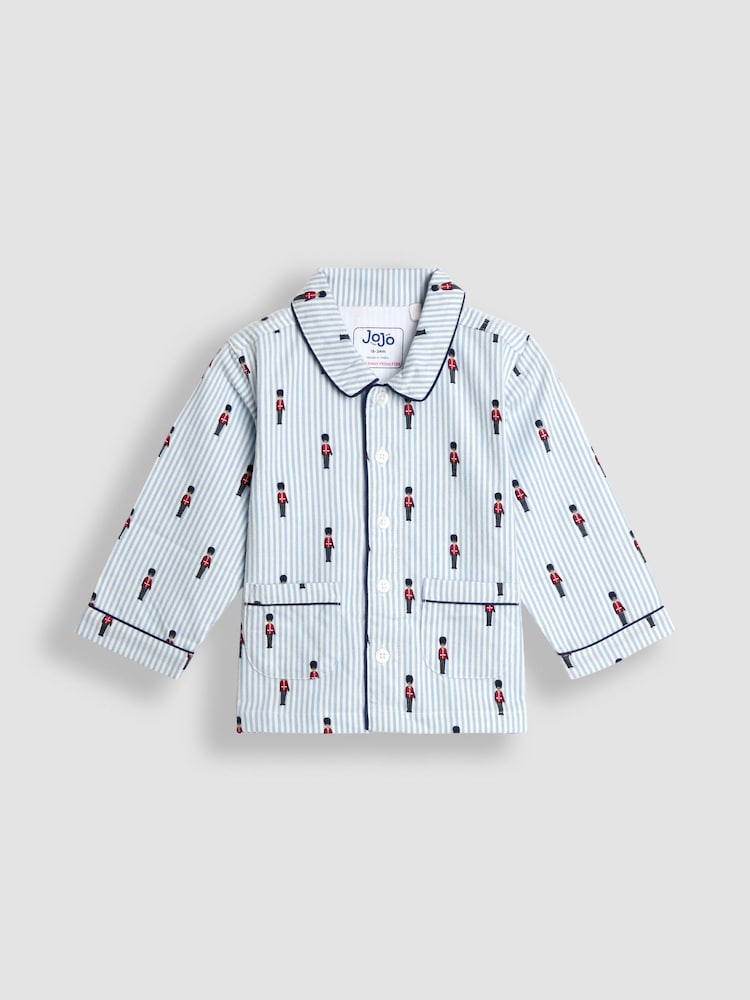 JoJo Maman Bébé Blue Soldier Woven Check Character Pyjamas - Image 2 of 6