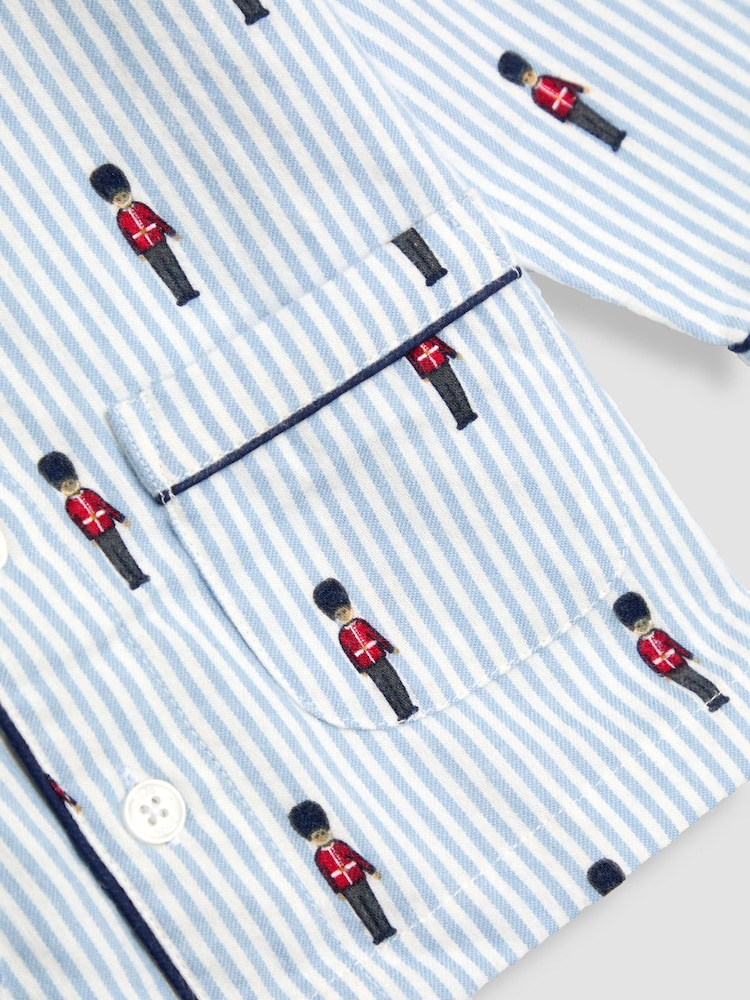 JoJo Maman Bébé Blue Soldier Woven Check Character Pyjamas - Image 6 of 6