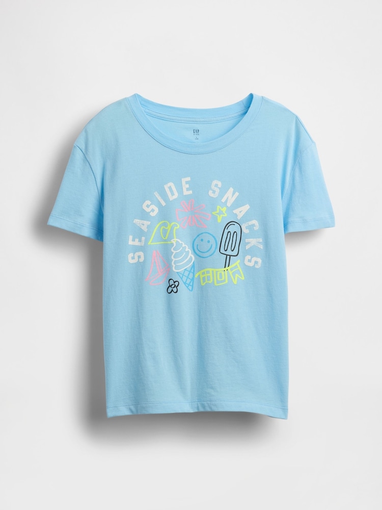 Azul - Camiseta con diseño gráfico de Gap (4-13 años) - Imagen 1 de 3
