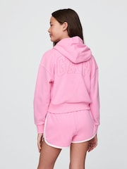 Розовый - Gap Lilo and Stitch French Terry Cropped Zip Up Hoodie (4-13yrs) - Image 2 of 5