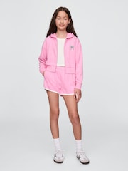 Розовый - Gap Lilo and Stitch French Terry Cropped Zip Up Hoodie (4-13yrs) - Image 3 of 5