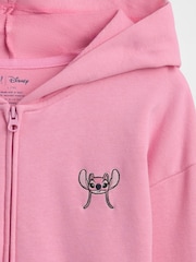 Розовый - Gap Lilo and Stitch French Terry Cropped Zip Up Hoodie (4-13yrs) - Image 5 of 5