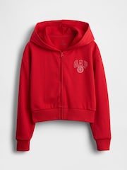 Gap Red VintageSoft Cropped Logo Zip Hoodie (4-13yrs) - Image 4 of 5
