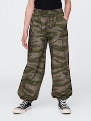 Gap Green Camo Poplin Baggy Joggers (4-12yrs) - Image 1 of 5