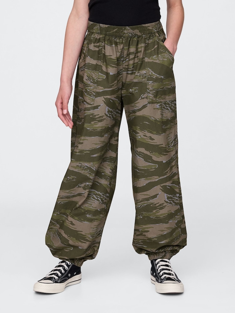 Gap Green Camo Poplin Baggy Joggers (4-12yrs) - Image 1 of 5 Gap Green Camo Poplin Baggy Joggers (4-12yrs) - Image 1 of 5