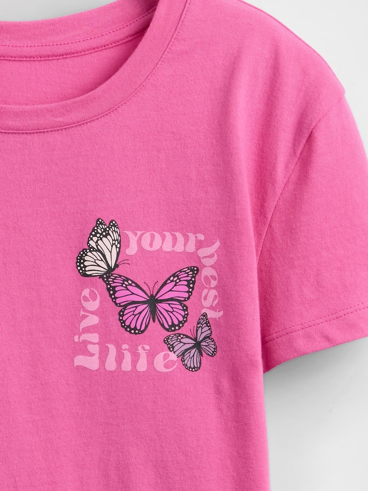 Gap Pink Relaxed Graphic Short Sleeve T-Shirt (4-13yrs) - Image 4 of 4 Gap Pink Relaxed Graphic Short Sleeve T-Shirt (4-13yrs) - Image 4 of 4