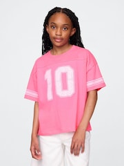Gap Pink Varsity Jersey T-Shirt (4-13yrs) - Image 1 of 4