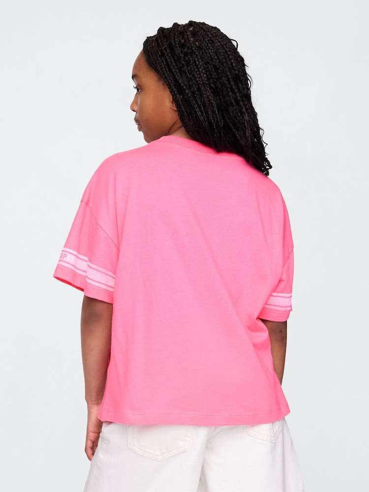 Gap Pink Varsity Jersey T-Shirt (4-13yrs) - Image 2 of 4