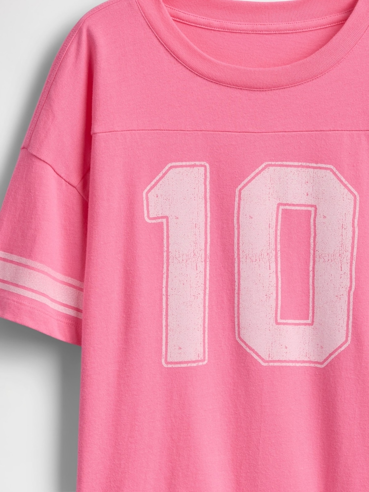 Gap Pink Varsity Jersey T-Shirt (4-13yrs) - Image 4 of 4