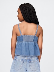 Top con peplum de denim con lazo y tirante de Gap (4-13 años) - Imagen 2 de 6